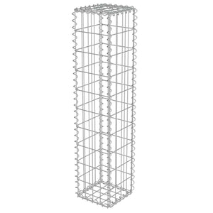 vidaXL Gabion Wall with Cover Galvanized Steel 20x20x100 cm