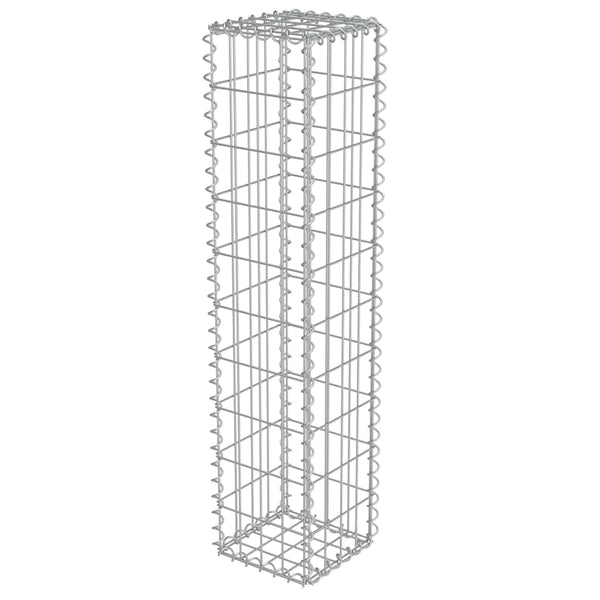 vidaXL Gabion Wall with Cover Galvanized Steel 20x20x100 cm