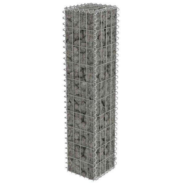 vidaXL Gabion Wall with Cover Galvanized Steel 20x20x100 cm