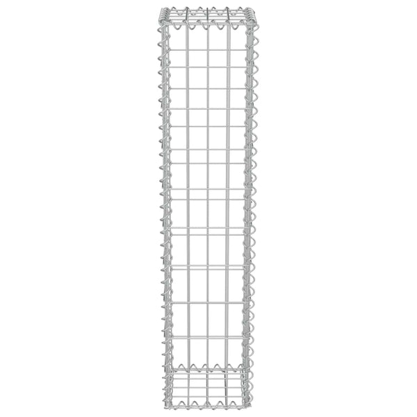 vidaXL Gabion Wall with Cover Galvanized Steel 20x20x100 cm