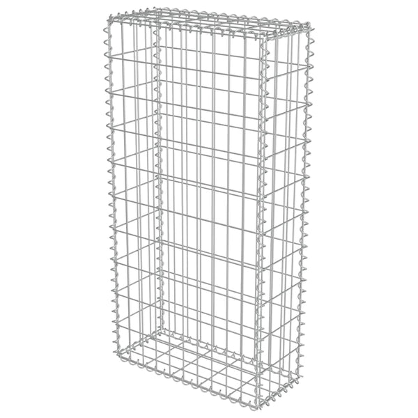 vidaXL Gabion Wall with Cover Galvanized Steel 50x20x100 cm