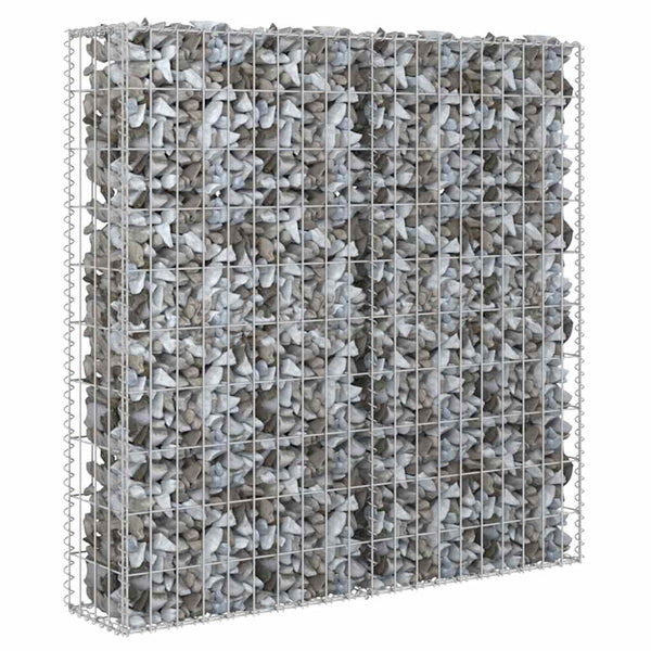 vidaXL Gabion Wall with Cover Galvanized Steel 80x20x100 cm