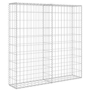 vidaXL Gabion Wall with Cover Galvanized Steel 80x20x100 cm