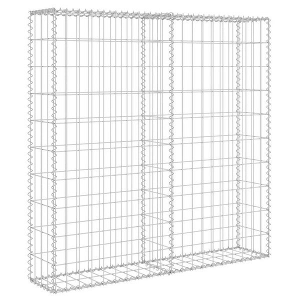 vidaXL Gabion Wall with Cover Galvanized Steel 80x20x100 cm