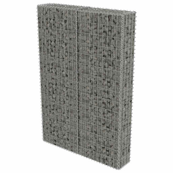 vidaXL Gabion Wall with Cover Galvanized Steel 100x20x150 cm