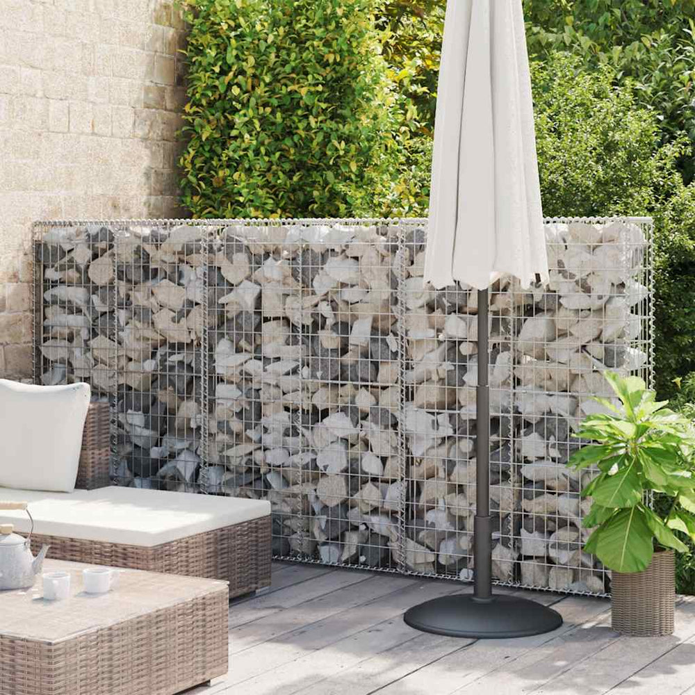 vidaXL Gabion Wall with Cover Galvanized Steel 100x20x150 cm
