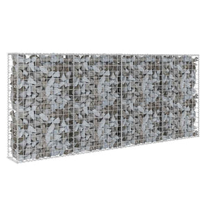 vidaXL Gabion Wall with Cover Galvanized Steel 200x20x85 cm