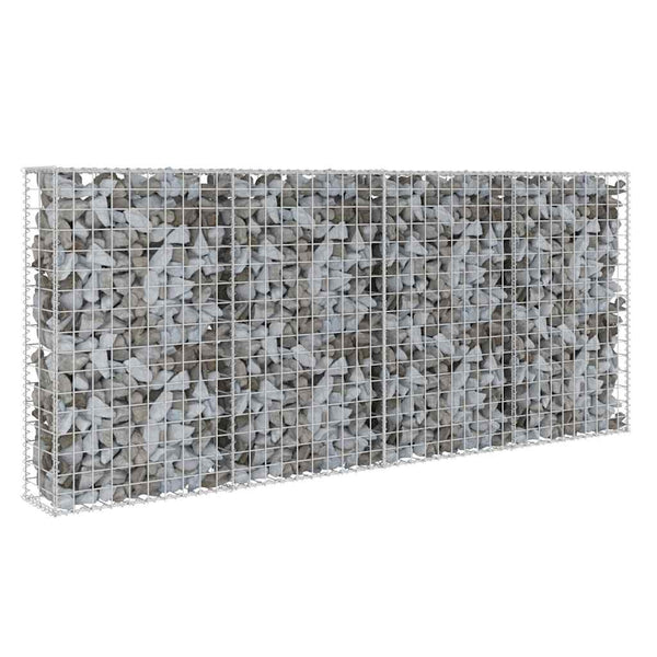 vidaXL Gabion Wall with Cover Galvanized Steel 200x20x85 cm