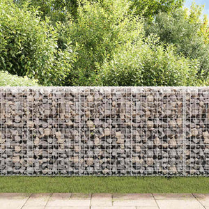 vidaXL Gabion Wall with Cover Galvanized Steel 200x20x85 cm