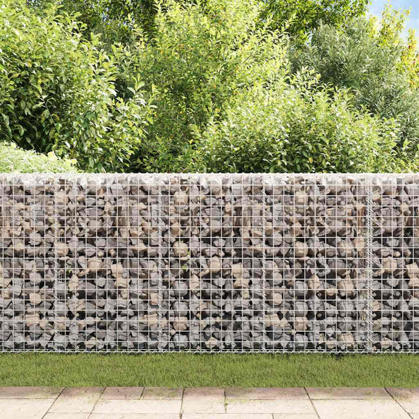 vidaXL Gabion Wall with Cover Galvanized Steel 200x20x85 cm