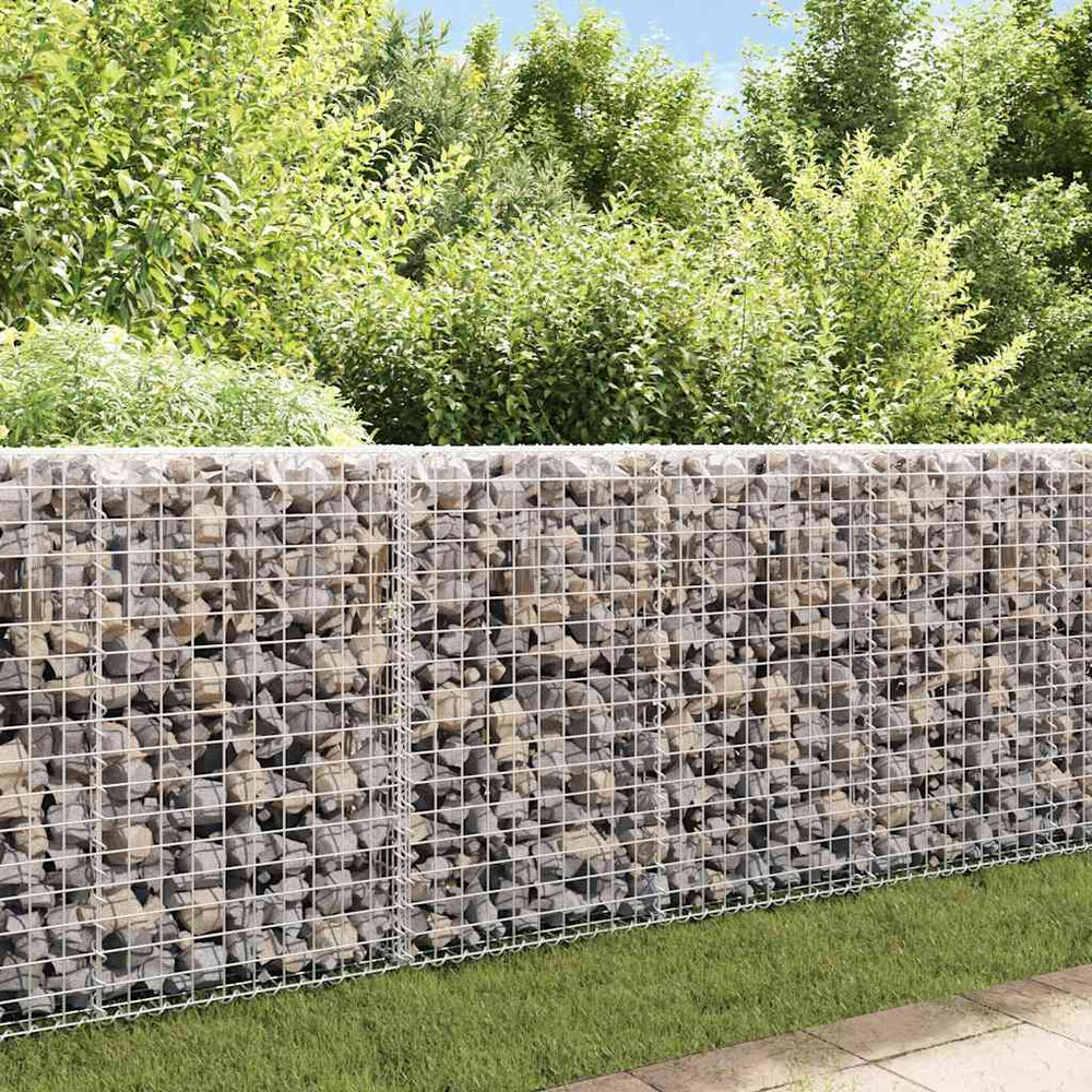 vidaXL Gabion Wall with Cover Galvanized Steel 200x20x85 cm