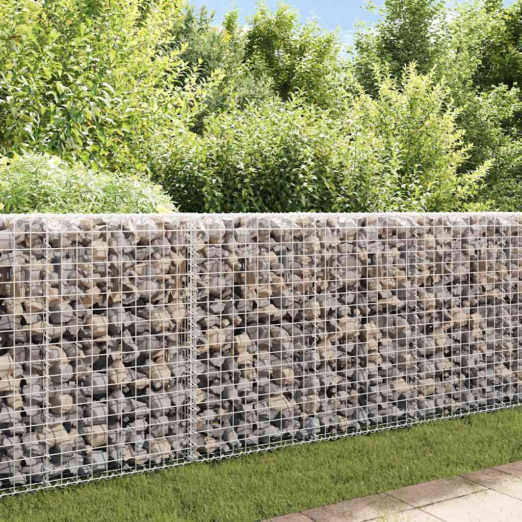 vidaXL Gabion Wall with Cover Galvanized Steel 200x20x85 cm