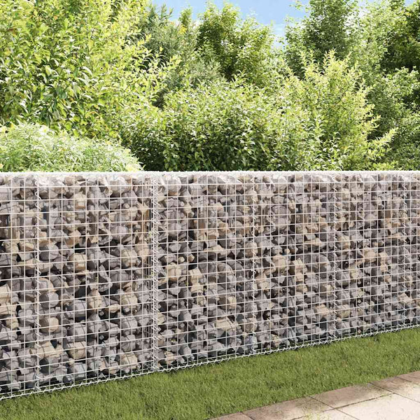 vidaXL Gabion Wall with Cover Galvanized Steel 200x20x85 cm