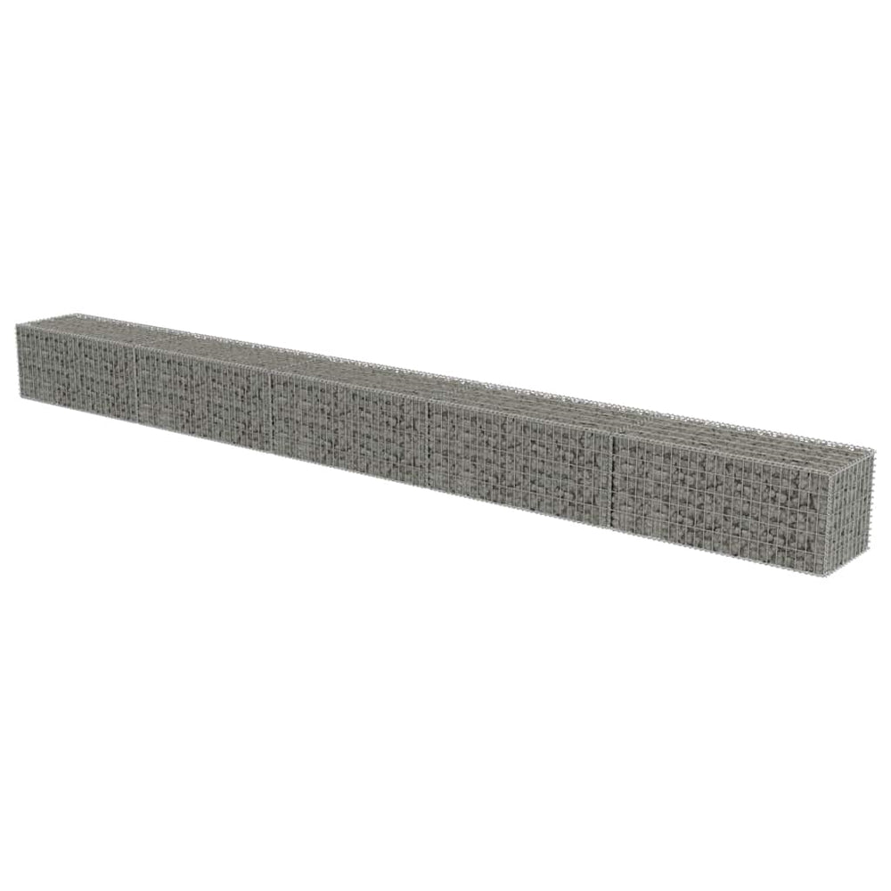 vidaXL Gabion Wall with Cover Galvanized Steel 600x50x50 cm
