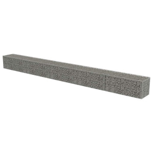 vidaXL Gabion Wall with Cover Galvanized Steel 600x50x50 cm