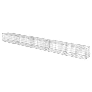 vidaXL Gabion Wall with Cover Galvanized Steel 600x50x50 cm