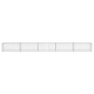 vidaXL Gabion Wall with Cover Galvanized Steel 600x50x50 cm