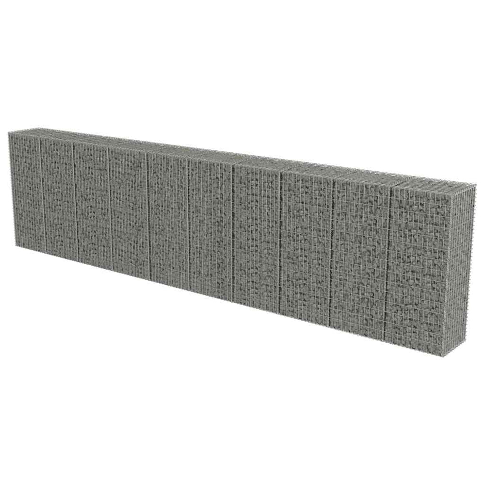 vidaXL Gabion Wall with Cover Galvanized Steel 600x50x150 cm