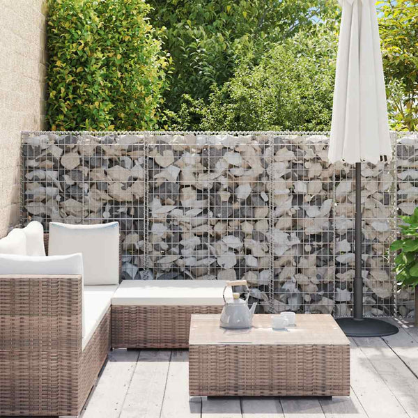 vidaXL Gabion Wall with Cover Galvanized Steel 600x50x150 cm