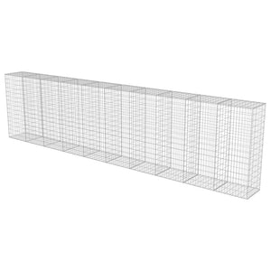 vidaXL Gabion Wall with Cover Galvanized Steel 600x50x150 cm