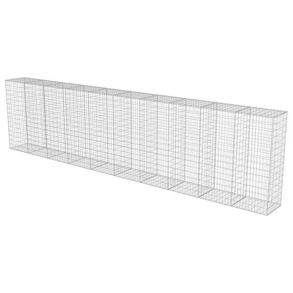 vidaXL Gabion Wall with Cover Galvanized Steel 600x50x150 cm