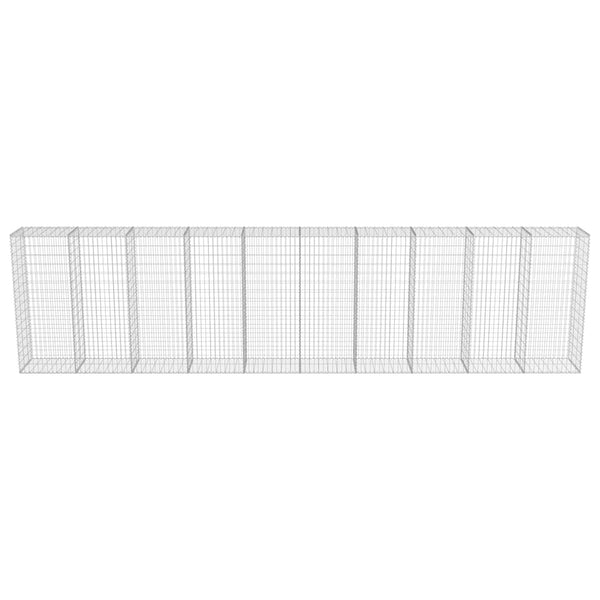 vidaXL Gabion Wall with Cover Galvanized Steel 600x50x150 cm