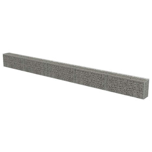 vidaXL Gabion Wall with Cover Galvanized Steel 600×30×50 cm