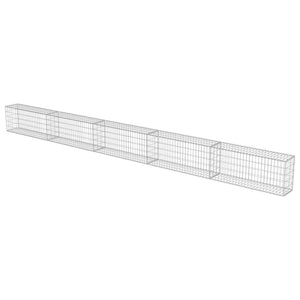 vidaXL Gabion Wall with Cover Galvanized Steel 600×30×50 cm