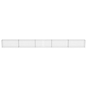 vidaXL Gabion Wall with Cover Galvanized Steel 600×30×50 cm