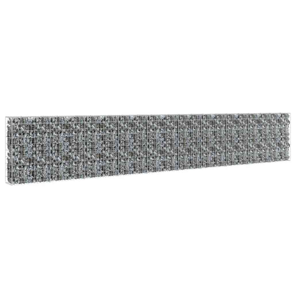vidaXL Gabion Wall with Cover Galvanised Steel 600×30×100 cm