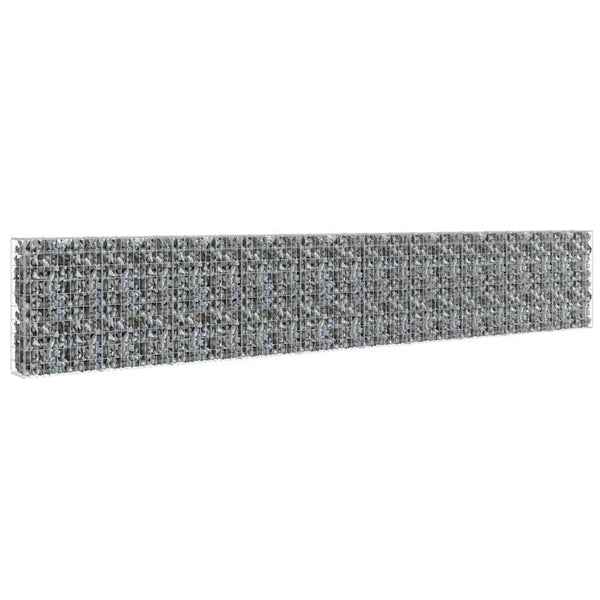 vidaXL Gabion Wall with Cover Galvanised Steel 600×30×100 cm