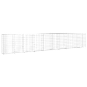 vidaXL Gabion Wall with Cover Galvanised Steel 600×30×100 cm