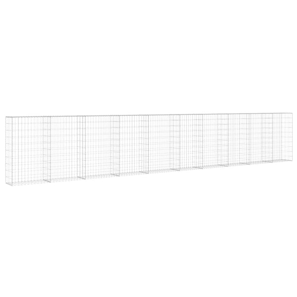 vidaXL Gabion Wall with Cover Galvanised Steel 600×30×100 cm