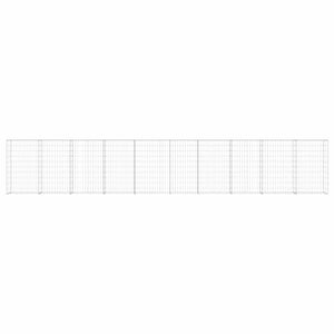 vidaXL Gabion Wall with Cover Galvanised Steel 600×30×100 cm