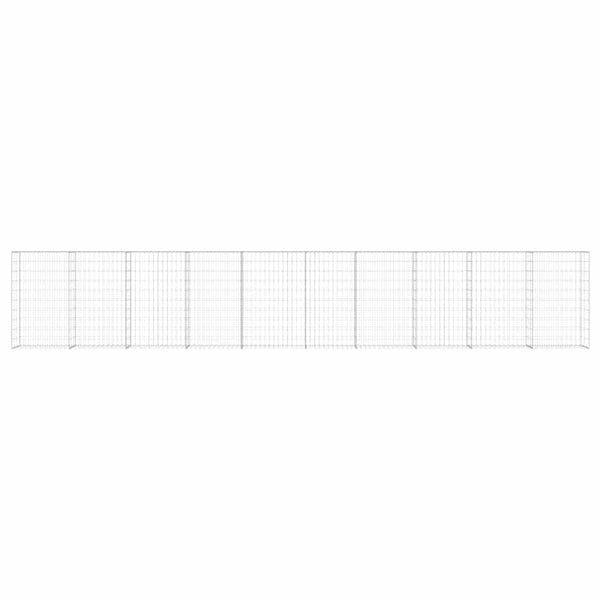 vidaXL Gabion Wall with Cover Galvanised Steel 600×30×100 cm