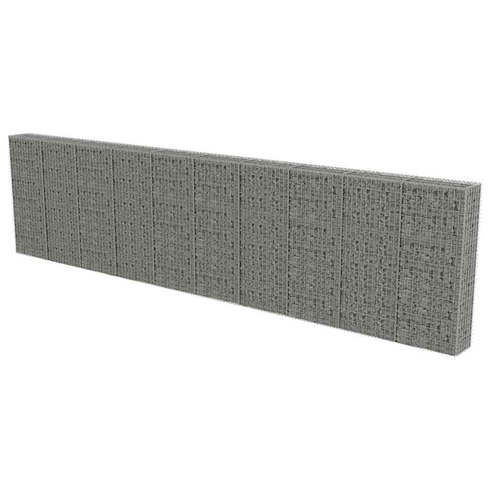 vidaXL Gabion Wall with Cover Galvanized Steel 600×30×150 cm