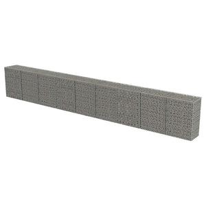 vidaXL Gabion Wall with Cover Galvanized Steel 900x50x100 cm