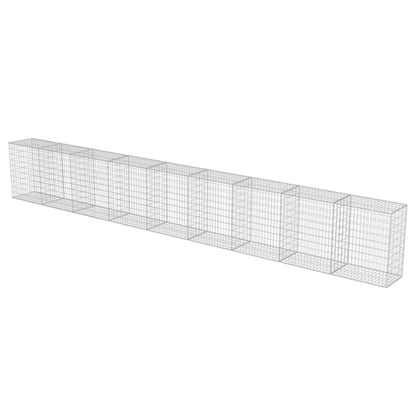 vidaXL Gabion Wall with Cover Galvanized Steel 900x50x100 cm