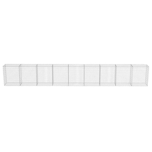 vidaXL Gabion Wall with Cover Galvanized Steel 900x50x100 cm
