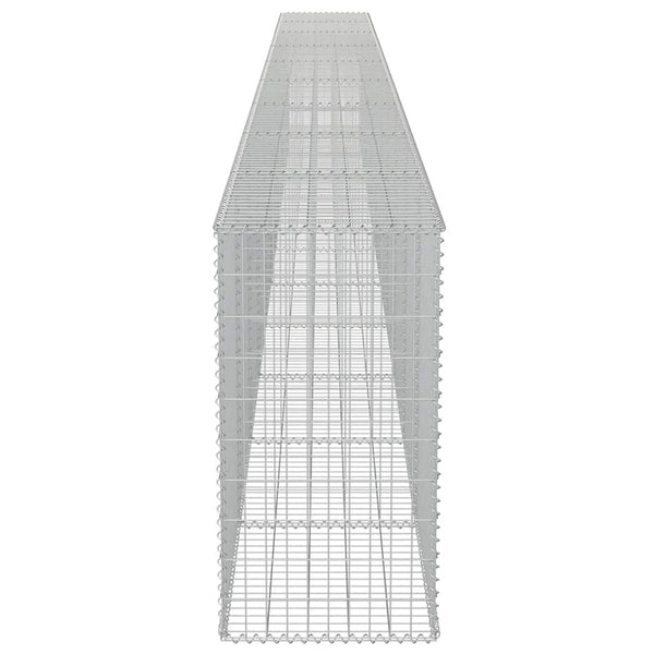 vidaXL Gabion Wall with Cover Galvanized Steel 900x50x100 cm