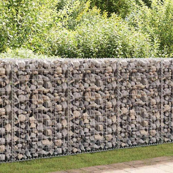 vidaXL Gabion Wall with Cover Galvanized Steel 900x50x100 cm