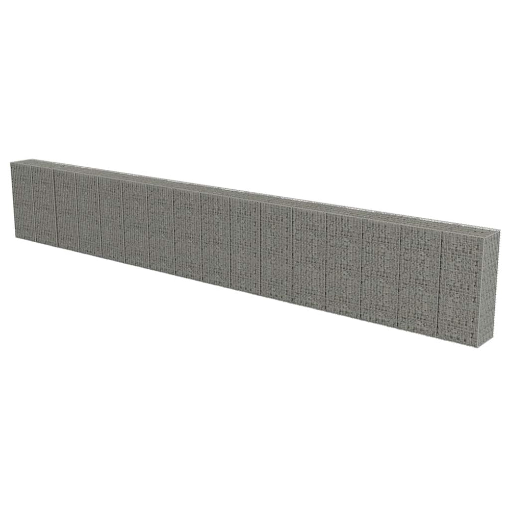 vidaXL Gabion Wall with Cover Galvanized Steel 900x50x150 cm