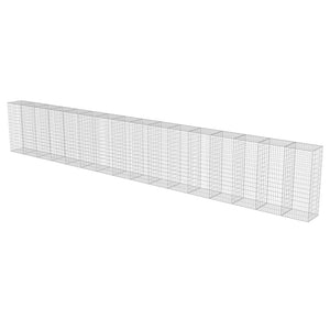 vidaXL Gabion Wall with Cover Galvanized Steel 900x50x150 cm