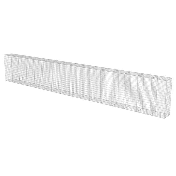 vidaXL Gabion Wall with Cover Galvanized Steel 900x50x150 cm