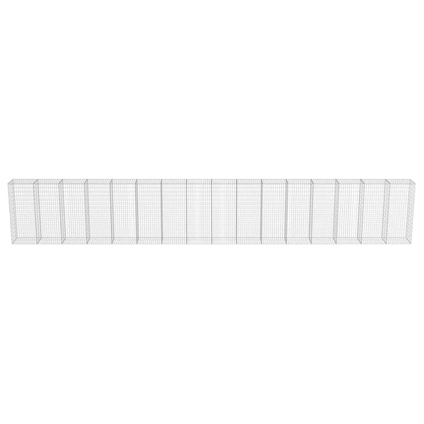vidaXL Gabion Wall with Cover Galvanized Steel 900x50x150 cm