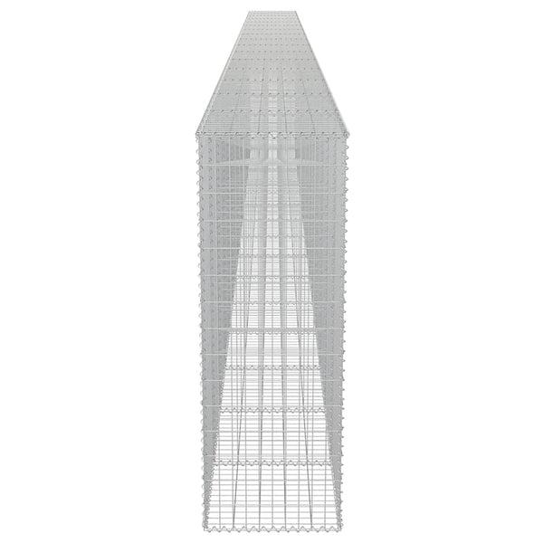 vidaXL Gabion Wall with Cover Galvanized Steel 900x50x150 cm