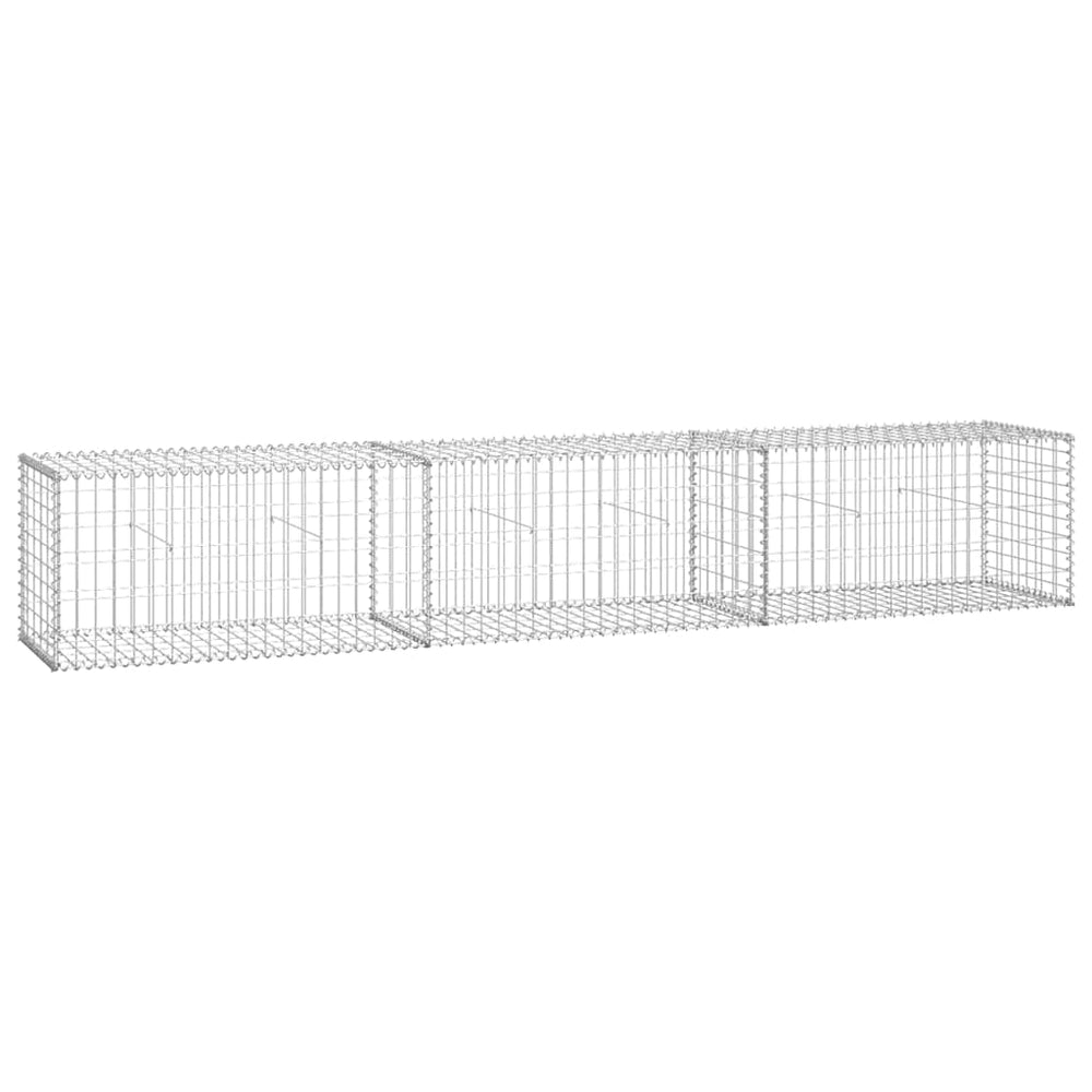 vidaXL Gabion Wall with Cover 300x50x50 cm Galvanized Steel
