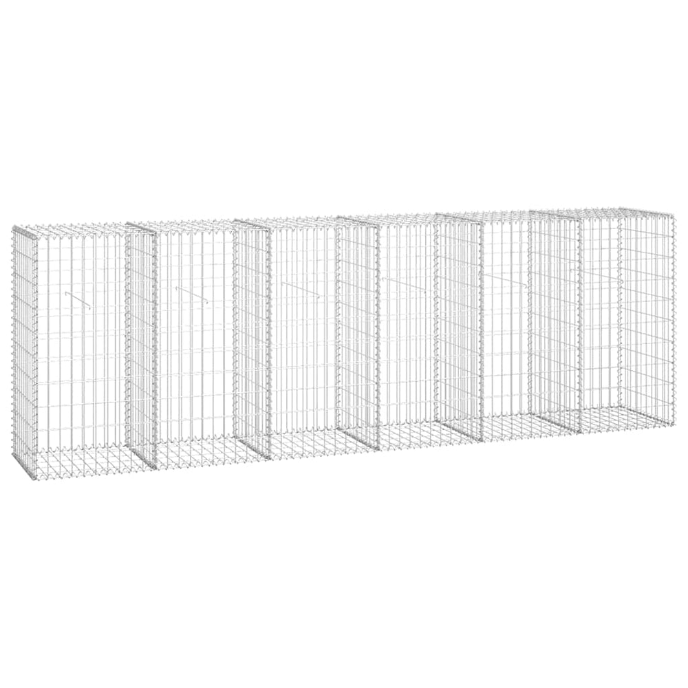 vidaXL Gabion Wall with Cover Galvanized Steel 300×50×100 cm