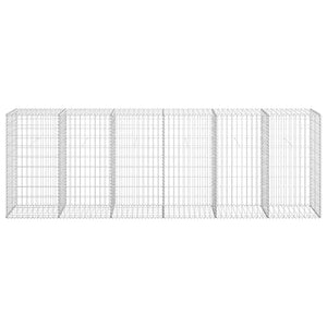 vidaXL Gabion Wall with Cover Galvanized Steel 300×50×100 cm