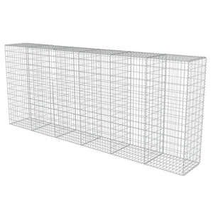 vidaXL Gabion Wall with Cover Galvanized Steel 300×50×150 cm